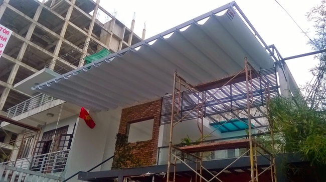 Thi công mái xếp di động tại Đà Nẵng